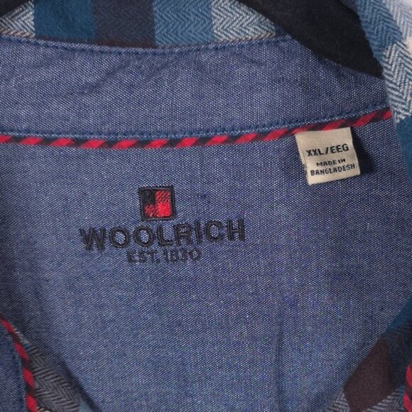 WOOLRICH Button Down Ultimate Flannel Long Sleeve Plaid Pockets Cotton Size XXL - Picture 6 of 11